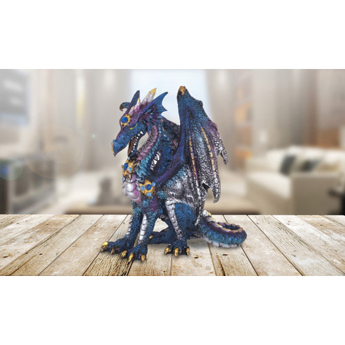 Trinx 4"H Blue Dragon Statue Fantasy Decoration Figurine Perfect gifts